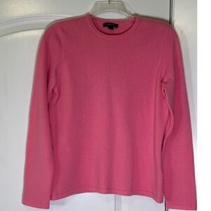 Lands' End Cashmere Sweater Women's Pink Crew Neck Long Sleeve Knit Size M